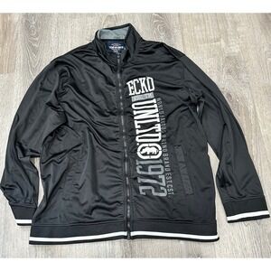 Ecko Unltd Sweater‎ Jacket Mens 3XL Black Y2K Full Zip Hip Hop Streetwear Jacket